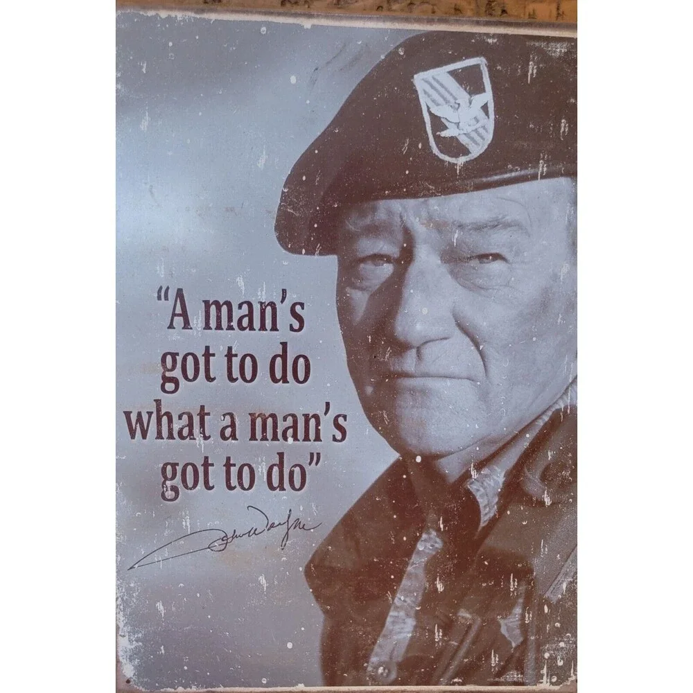 Vintage John Wayne picture on tin